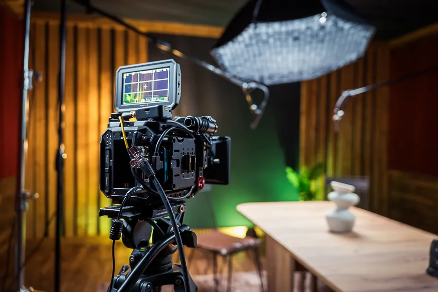 Blackmagic κινηματογραφική κάμερα στο studio